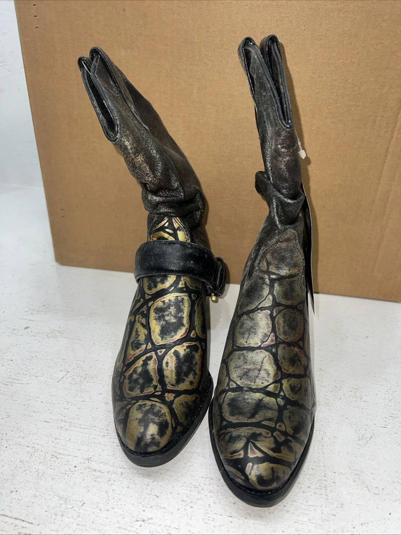New Women’s Metallic Short Kenny Rodger’s Cowboy Boots.  6.5 6 1/2 M. 19-105