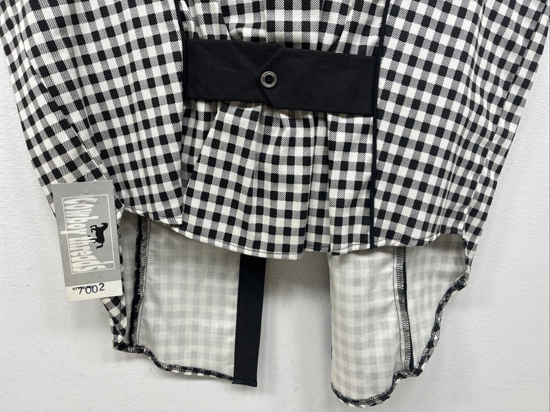 New Women’s Cowboy Threads Black White Design Sleeveless Button Up Medium YY-88