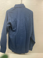 New Men’s Dickson Genkins Blue Long Sleeve Preal Snap 15 X 35 Medium B-125