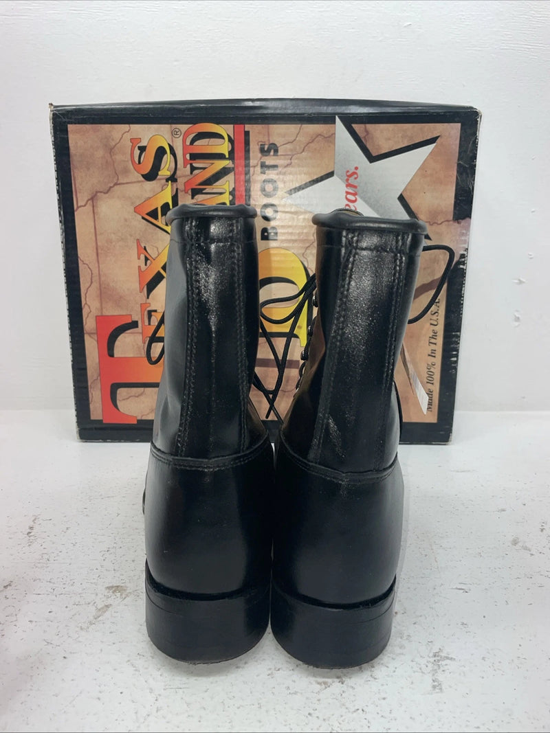 New Men’s Black Lace Up Texas Brand Cowboy Boots. 8850 11 E E. 8-89