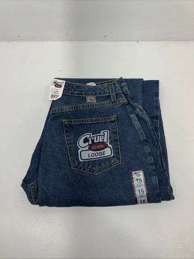 New Women’s Cruel Girl Loose Fit Denim Jeans. 15 Long K-1