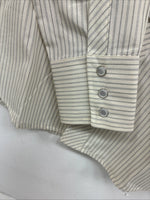 New Kids White Horse Yellow Stripe Long Sleeve Pearl Snap XL DD-61