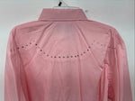 New Women’s White Horse Pink Gem Long Sleeve Pearl Snap XL II-38