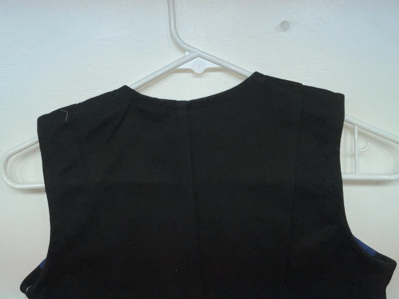 New Women’s Blue Bling Valencia Sleeveless Zip Up Shirt L #05223 3B-59