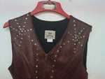New Women’s Brown Snakeskin 1849 Authentic Ranchwear Cut Off Zip Up Vest S 3B-72
