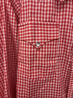 New Boys Rockmount Red Checker Long Sleeve Pearl Snap Size 16 DD-87