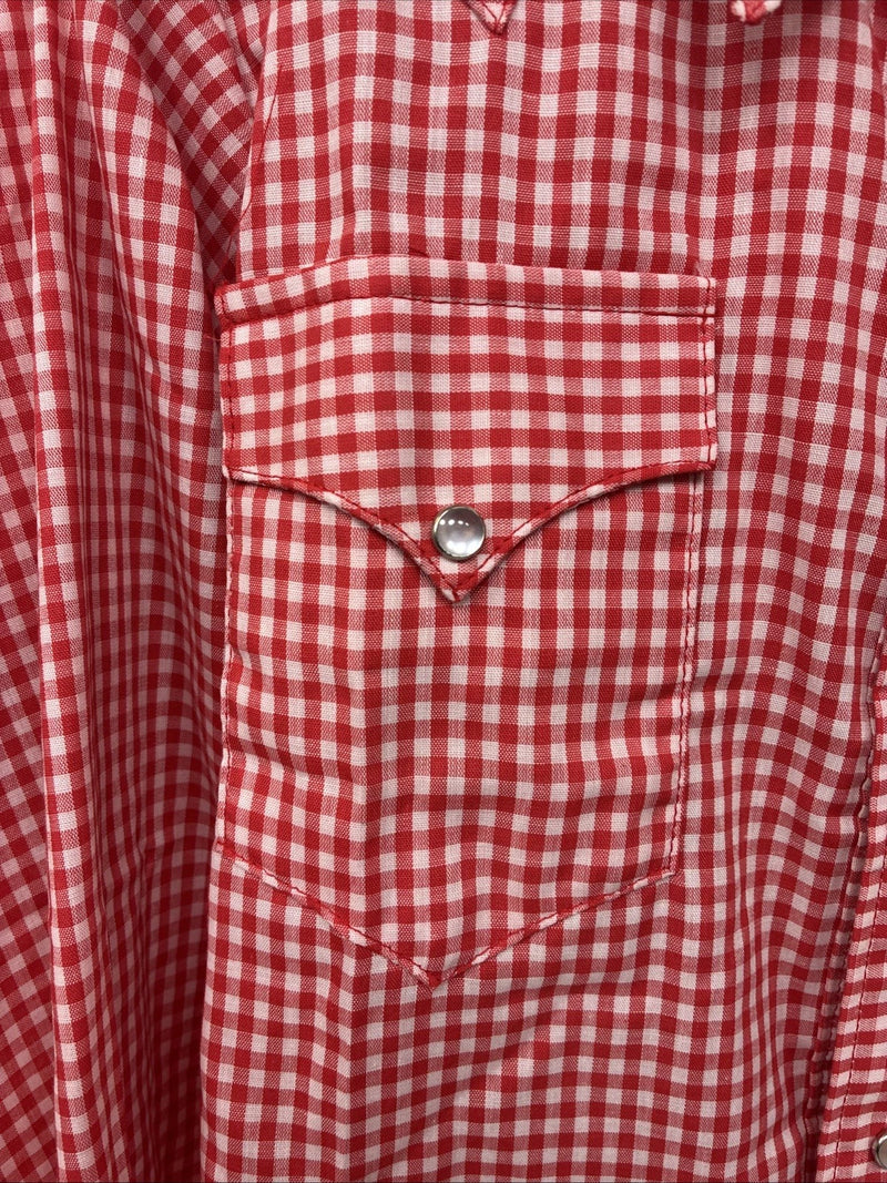 New Boys Rockmount Red Checker Long Sleeve Pearl Snap Size 16 DD-87
