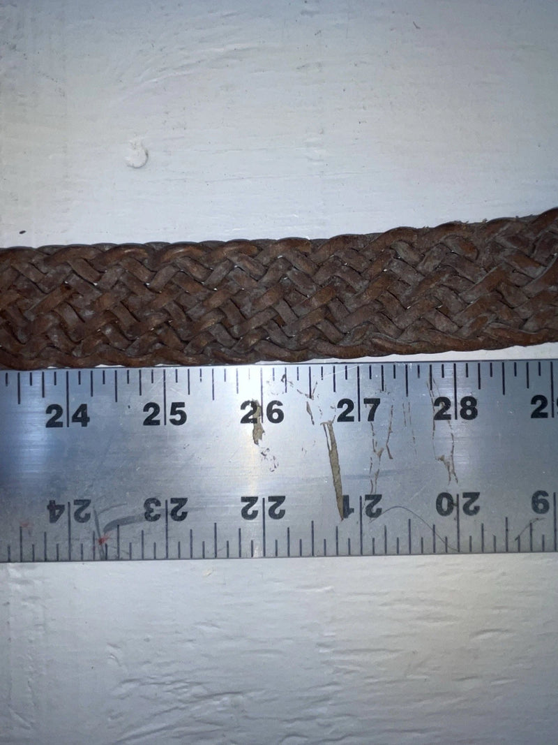 New Brown Genuine Leather Braided 26” Belt JJ-111