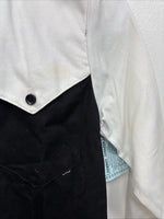 New Kids Cowboy Threads Black White Long Sleeve Button Up Size 10 TT-26