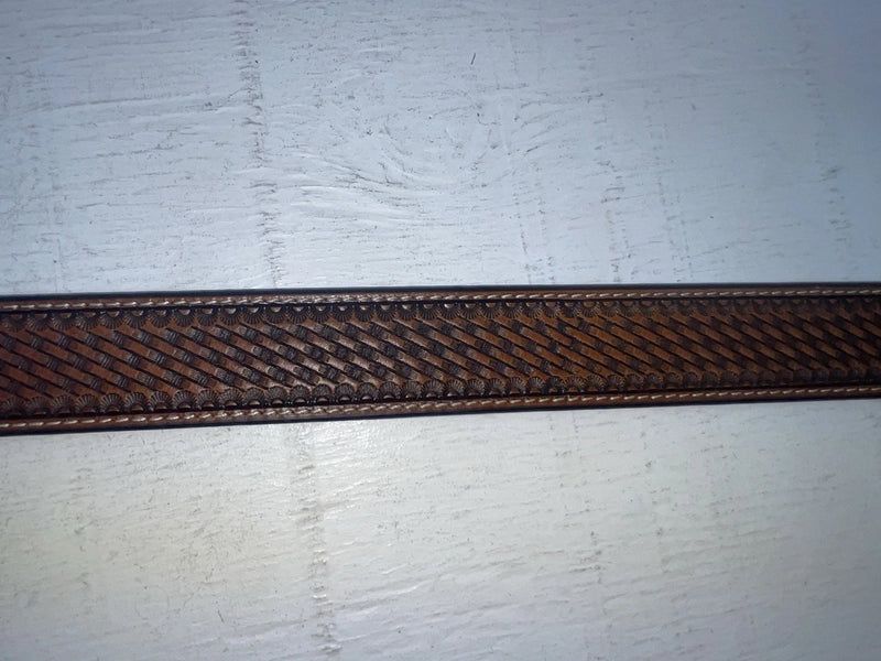 New Brown Genuine Leather Nocona Tooled And Pendent 44” Belt #N2411608 NN-129