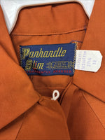 New Women’s Panhandle Slim Orange Short Sleeve Button Up Size 10 LL-104