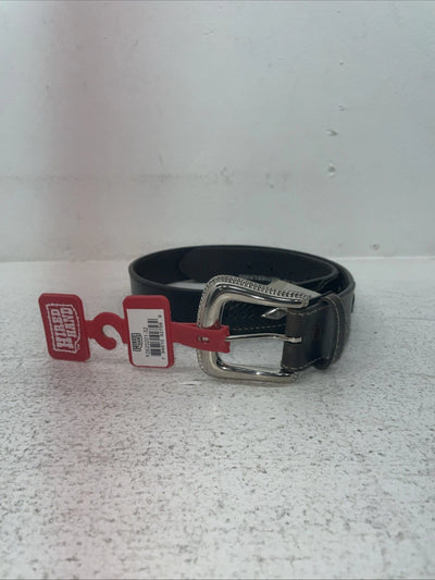 New Brown Genuine Leather Hired Hand Thread With Pendent 32” Belt #2620201 Z-20