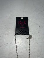 New Women’s Rock 47 Silver Chain Rectangle Necklace. NC2403R47 A-87