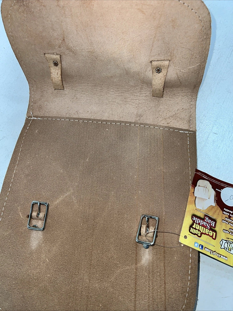 New Tough 1 Brown Leather Split Saddle Bag #61-4304 G-502