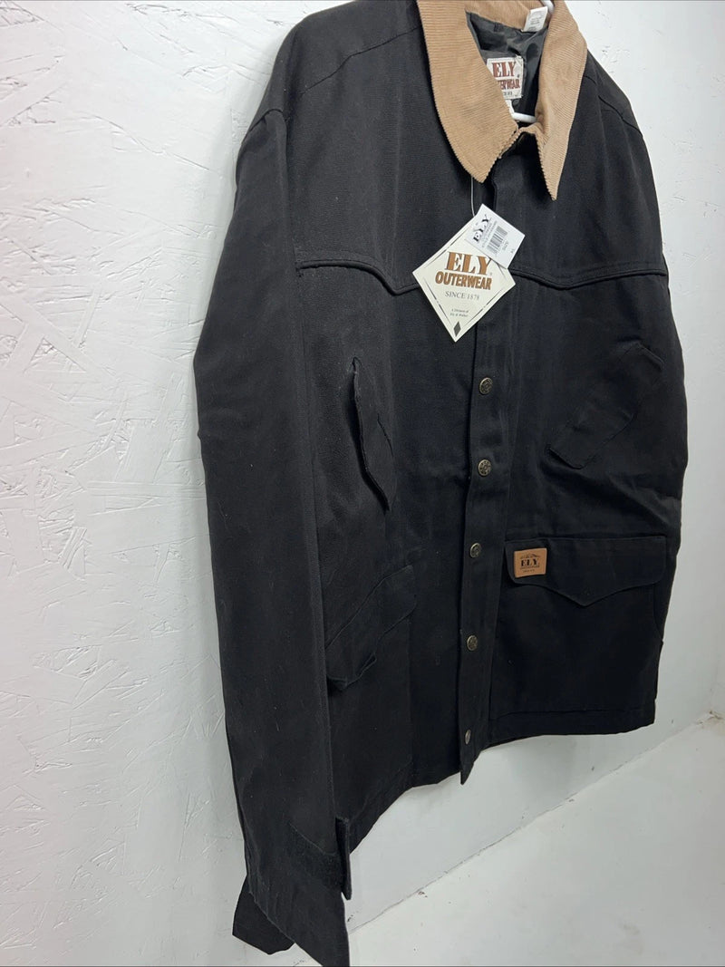 New Men’s ELY Outerwear Black Winter Jacket XL S-602
