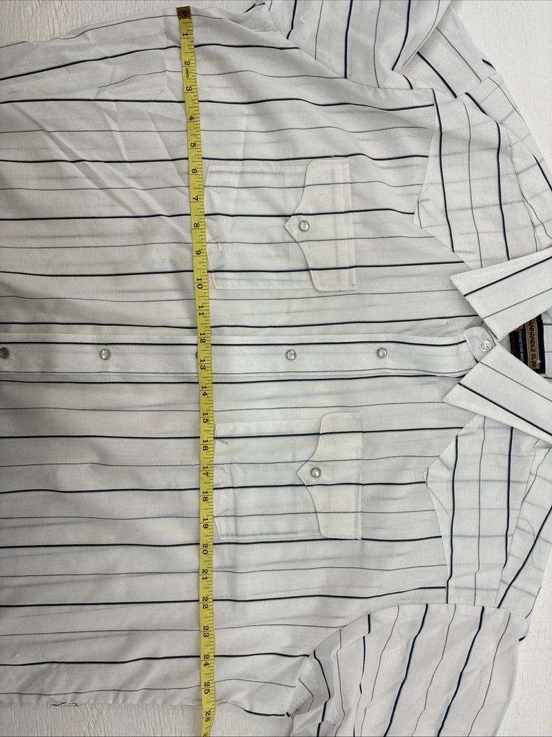 New Men’s Panhandle Slim White Stripe Long Sleeve Pearl Snap 18 2XL AA-115