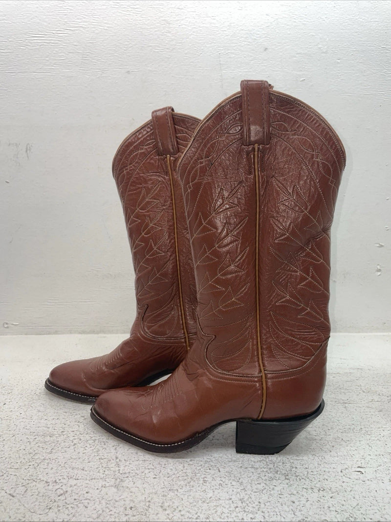 New Youth Brown Tony Lama Cowboy Boots. 8693 5 B. 2-162
