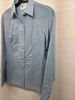 New Men’s DR Westerns Baby Blue Designed Long Sleeve Pearl Snap 10 Small J-50