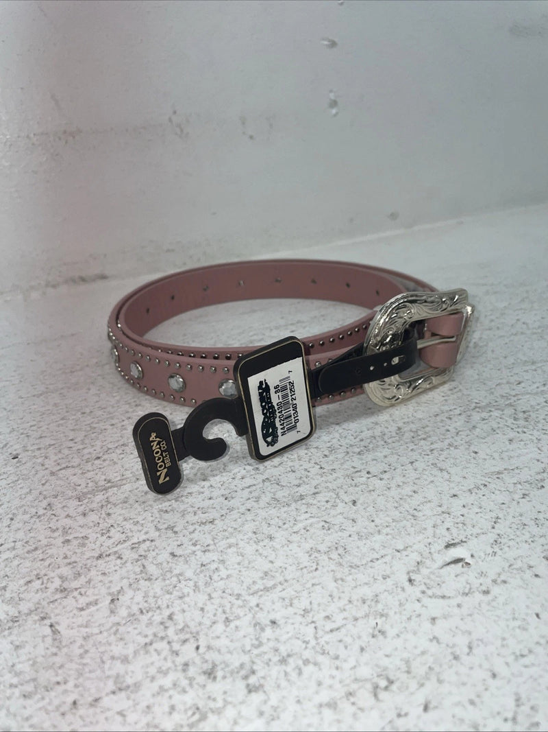 New Pink Genuine Leather Nocona Silver Bling 36” Belt #4420430 Z-12