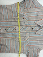 New Men’s Tem Tex Brown Stripe Long Sleeve Pearl Snap 16 Large X-46