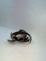 New Brown Genuine Leather Chambers Silver Pendent 28” Belt #3001 JJ-58