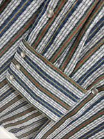 New Men’s RocketMount multicolor Stripe Long Sleeve Pearl Snap XL M-61