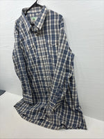 New Men’s Mesquite Blue Flannel Long Sleeve Pearl Snap 3XL E-52