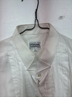 New Broadway TuxMakers White Long Sleeve Button Up English Shirt Large TT-42