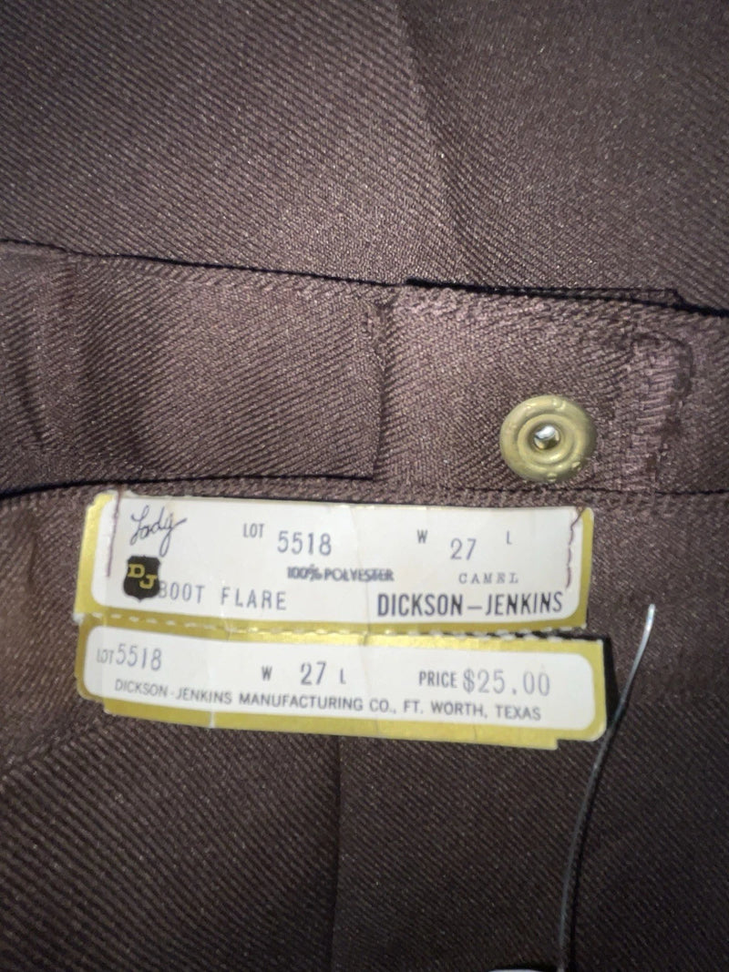 New Vintage Brown Dickson Jenkins Polyester Pants #5518 ZZ-49