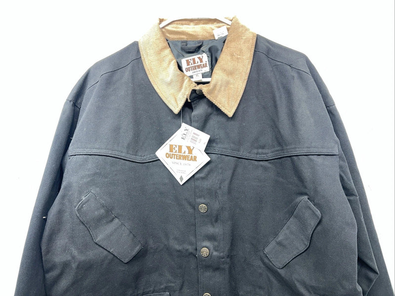 New Men’s ELY Outerwear Black Winter Jacket XL S-602