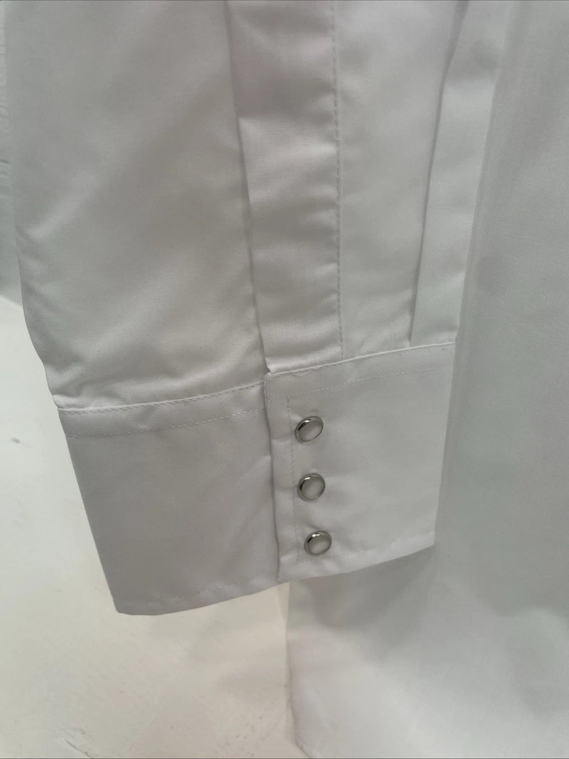 New Men’s ELY Cattleman White Long Sleeve Pearl Snap 3XL E-20