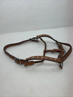 New Light Oil Brown Leather Jewl Bling Full horse Show Halter 3C-17