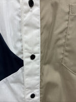 New Men’s Cowboy Threads Tan Blue White Long Sleeve Button Up Large AA-31
