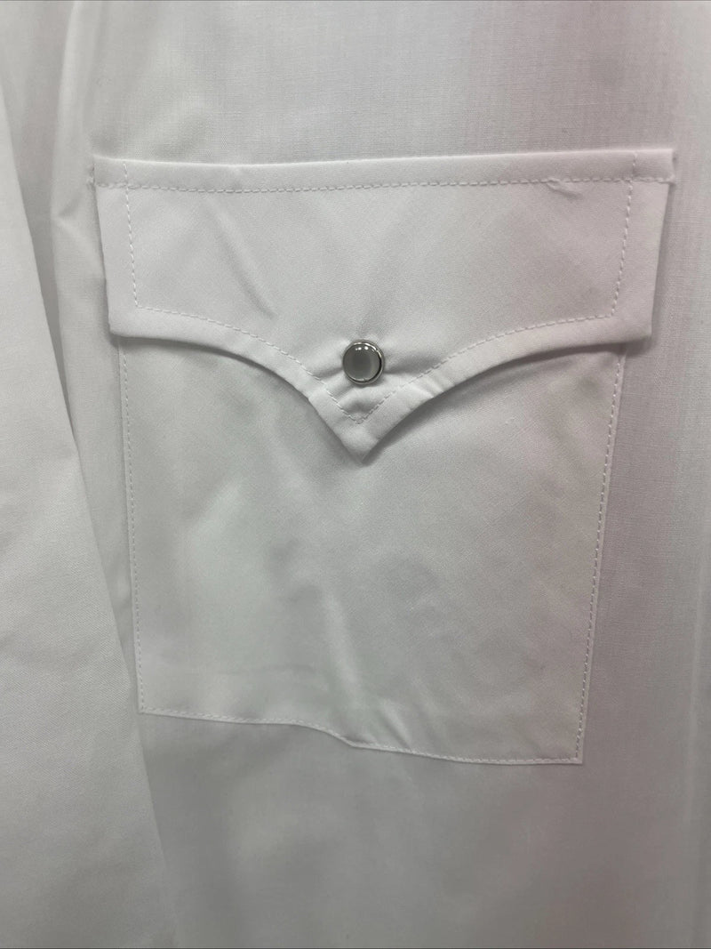 New Men’s ELY Cattleman White Long Sleeve Pearl Snap 3XL E-20