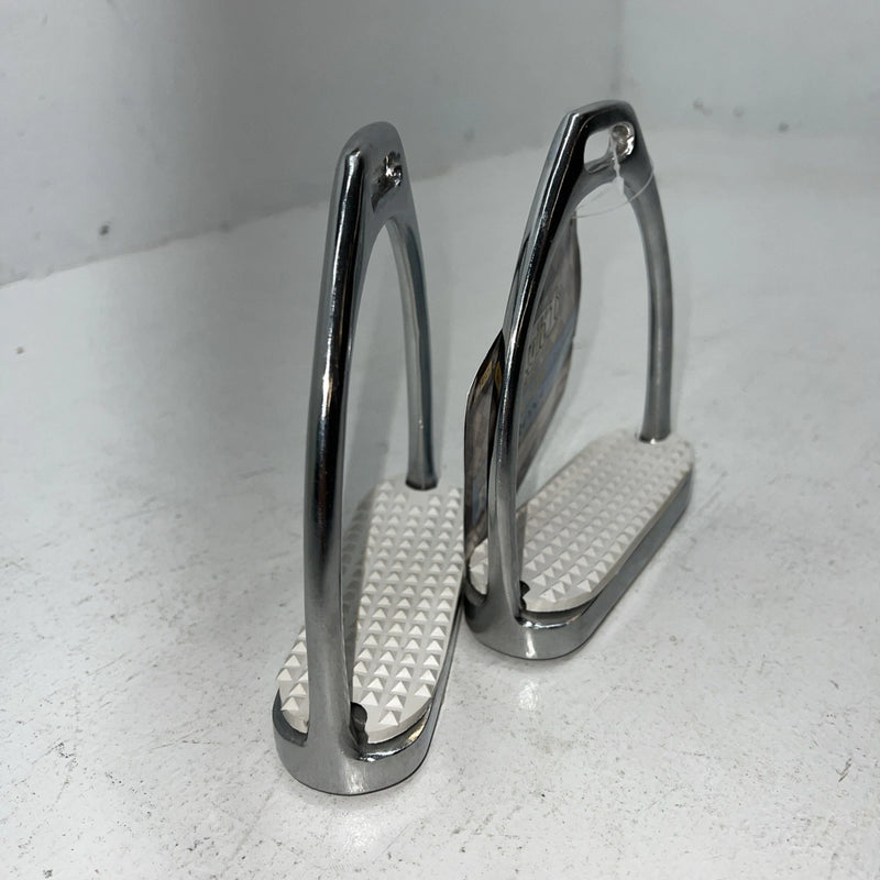 New Tough 1 Chrome Plated Iron 4 1/2” English Stirrups #24-3016 D-503