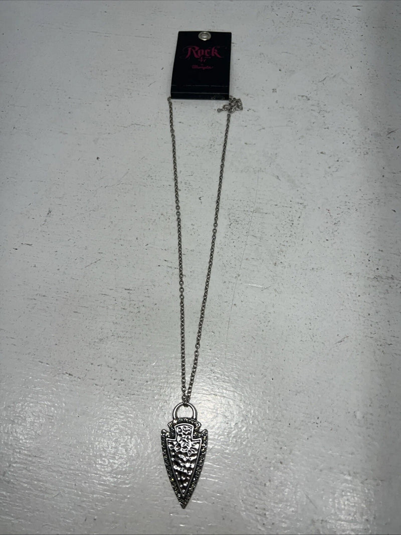 New Women’s Rock 47 Silver Chain Rectangle Necklace. NC2403R47 A-87