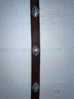 New Brown Genuine Leather Nocona Silver Pendent 30” Belt #3216215 NN-31