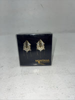 New Women’s Montana Silversmiths Aztec Black Silver Gold Dangle Earrings. F-24