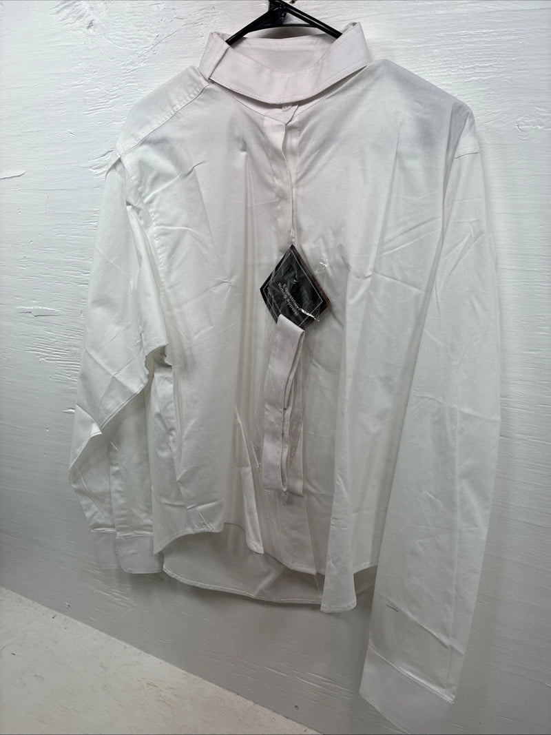 New Riders Mark White Long Sleeve Button Up English Shirt Size 40 DD-6