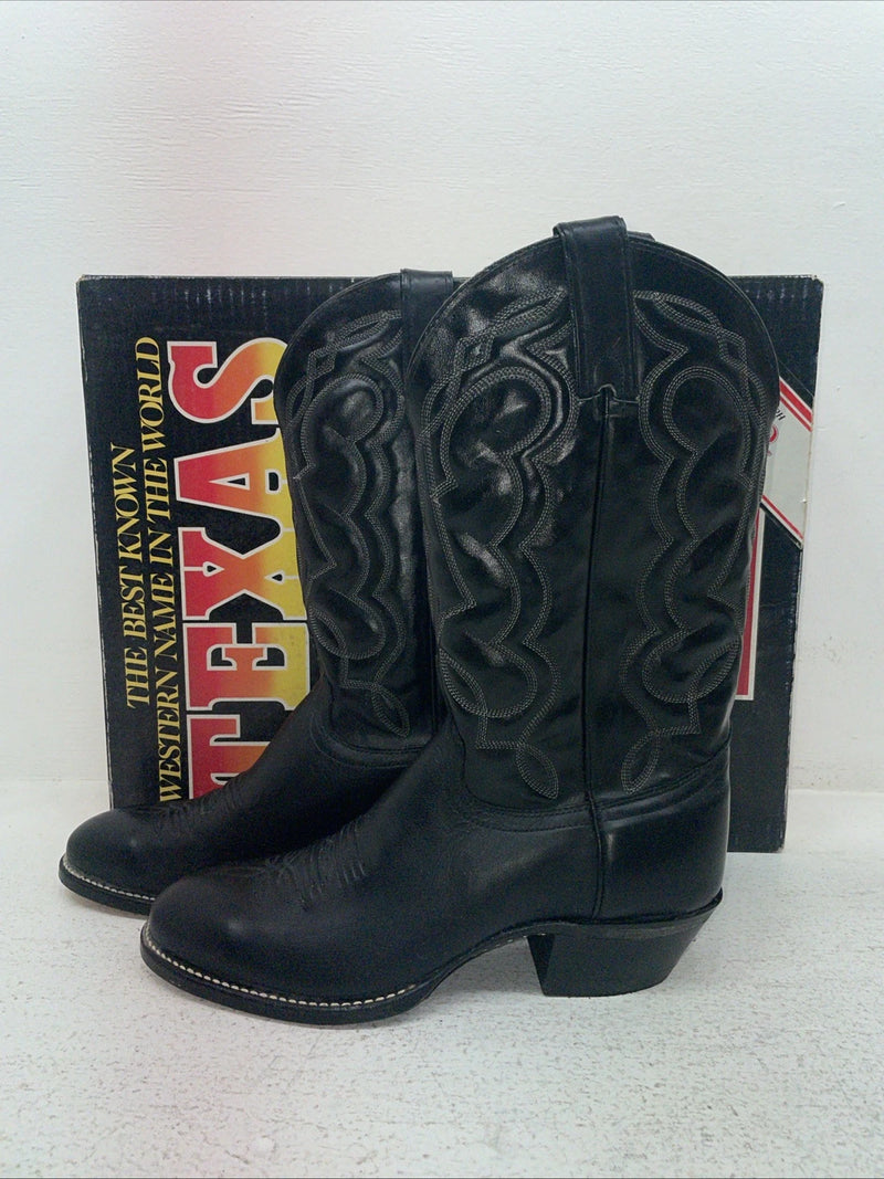 New Men’s Black Texas Brand Cowboy Boots. M 610 8.5 8 1/2 D. 3-118