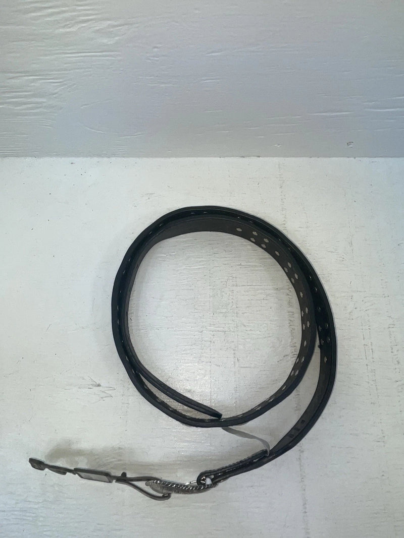 New Black Genuine Leather Nocona Silver Pendent 46” Belt #N2235601 NN-133