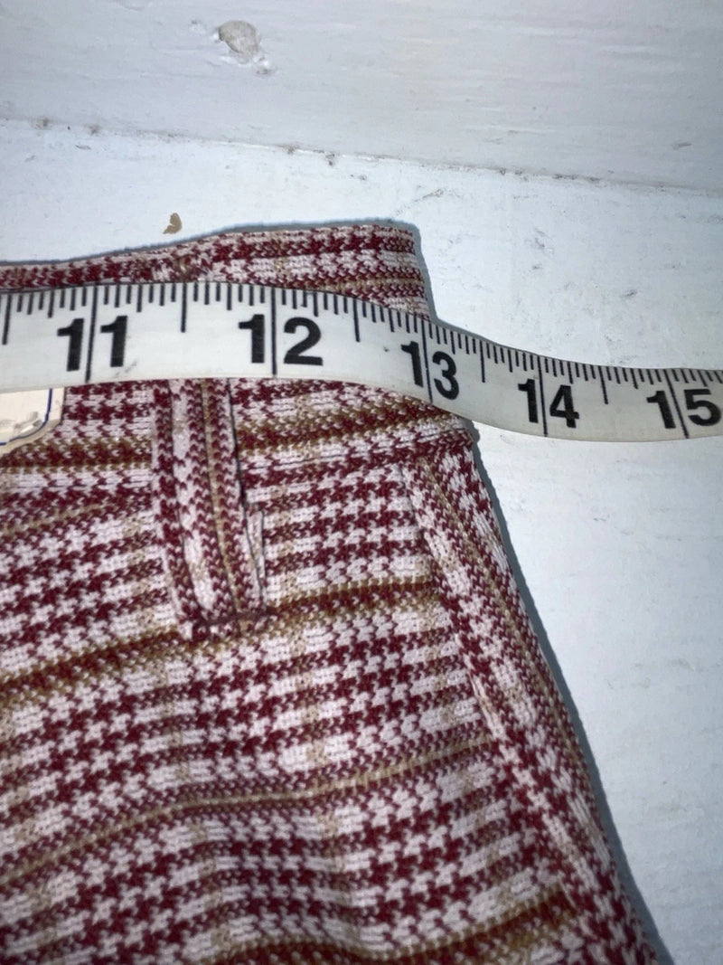 New Vintage Red Checkered Panhandle Slim Polyester Pants #8072 VV-107