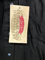 New Women’s Cumberland Black Blue Design Long Sleeve Pearl Snap 3XL II-3