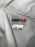 New Women’s White EQUISTAR Short Sleeve English Riding Shirt. 40 G-39