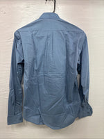 New Wayne Scott Blue Long Sleeve Button Up English Shirt Small AA-83