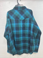 New Girls Cumberland Blue Plaid Long Sleeve Pearl Snap 3XL CC-112