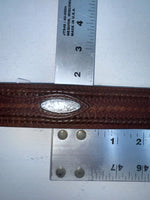 New Brown Genuine Leather Nocona Tooled 26” Belt #2420002 Z-42