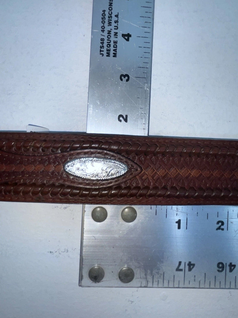 New Brown Genuine Leather Nocona Tooled 26” Belt #2420002 Z-42