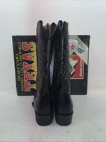 New Men’s Black Texas Brand Cowboy Boots. 1230 8.5 8 1/2 D. 4-114