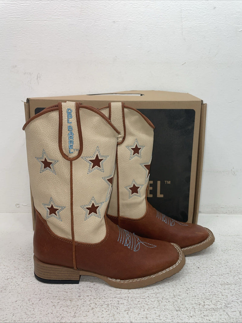 New Children’s Brown DBL Barrel Cowboy Boots. 4451402 13. 2-108